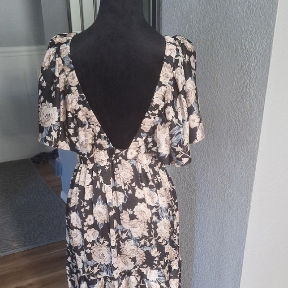 She + Sky Black, Cream, and Blue Floral Maxi Dress L NWT - Picture 4 of 8